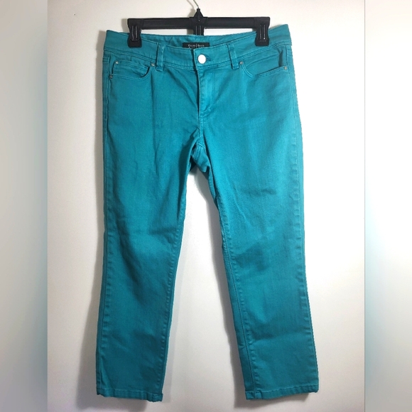 White House Black Market Pants - WHBM green slim crop stretch jeans women's 4  #2404